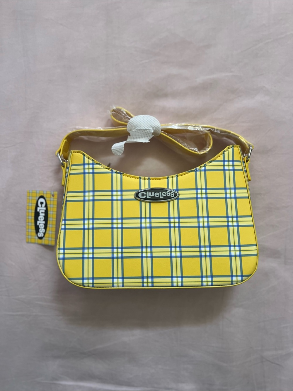 Clueless Yellow and Blue Plaid Shoulder Bag